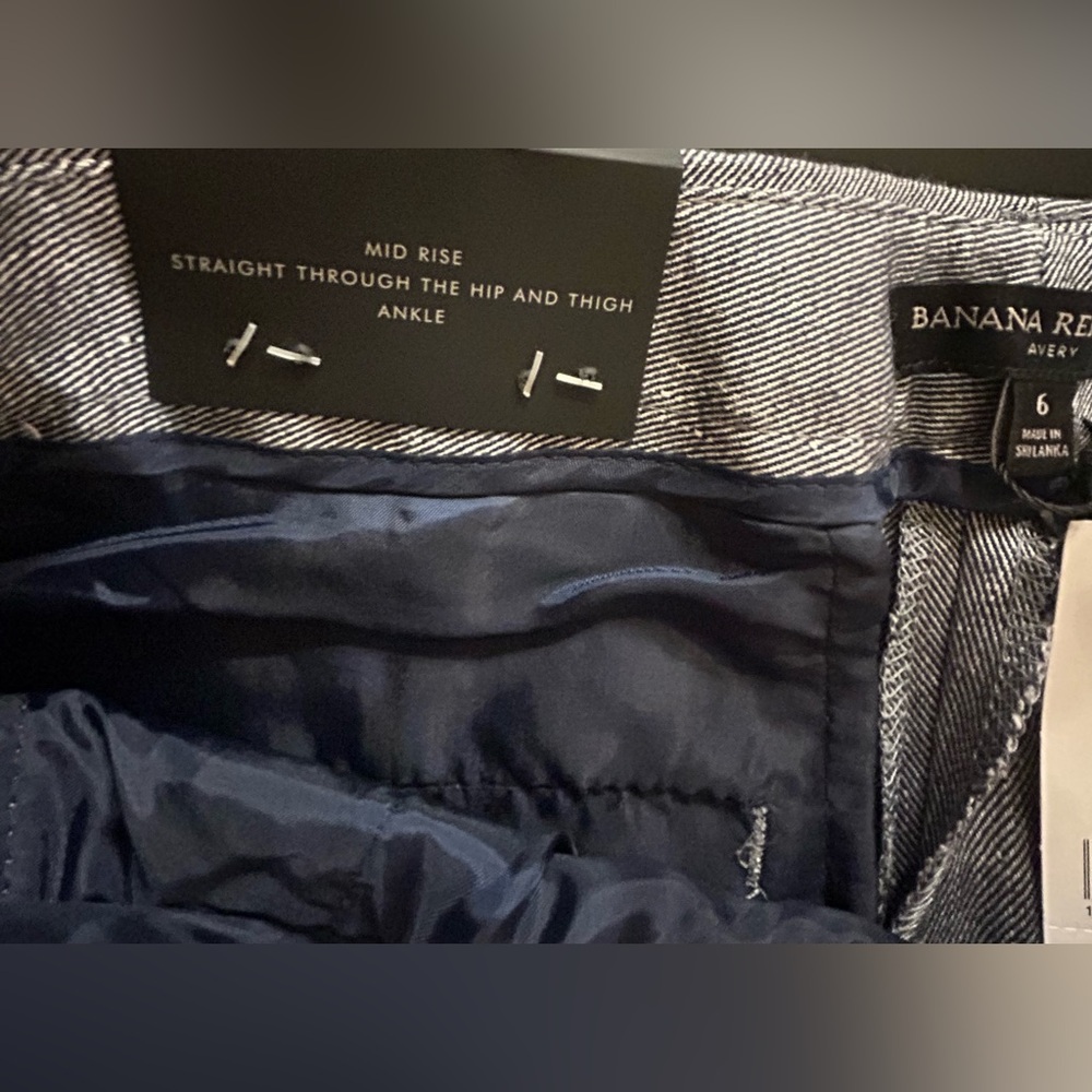 NEW w TAGS! Banana Republic, Avery, washable stretch linen pant, size 6, gray - Picture 9 of 9